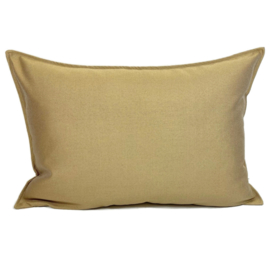 Esperanza Deseo ® kussen - Linnen meubelstof met fijne lus - Taupe met okergeel ± 50x70cm