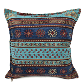 Esperanza Deseo ® kussen - Peru - turquoise met blauw ± 45x45cm