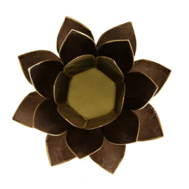Lotus sfeerlicht – zwart met goudrand – 13,5 cm
