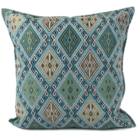 Esperanza Deseo ® kussen - Kelim turquoise ± 60x60cm