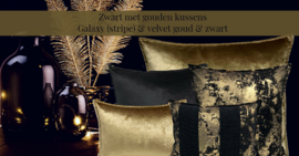 Esperanza Deseo ® kussen - Zwart met goud, Galaxy stripe ± 45x45cm