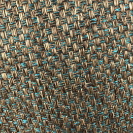 Esperanza Deseo ® kussen - Linnen meubelstof met grote lus - Brons met turquoise ± 60x60cm