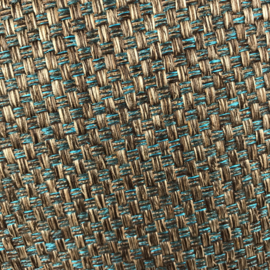 Esperanza Deseo ® kussen - Linnen meubelstof met grote lus - Brons met turquoise ± 45x45cm