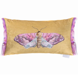 Klein kussenhoesje - Aquarel vlinder - goud en roze tinten - 30x50cm