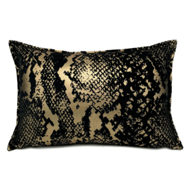 Esperanza Deseo ® kussen - Zwart met goud, Snake ± 30x45cm