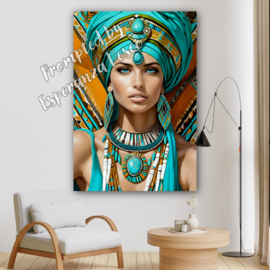Wall-Art - Canvasdoek "Aztec  Girl foto style" kies de gewenste maat in het pop-up menu - prijs vanaf:
