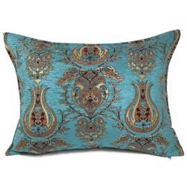 Esperanza Deseo ® kussen - Tulip ornament turquoise ± 50x70cm