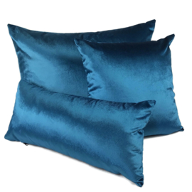 Esperanza Deseo ® kussen - Velvet, petrol blauw ± 45x45cm