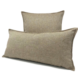 Esperanza Deseo ® kussen - Linnen meubelstof met grote lus - Brons met licht beige ± 45x45cm