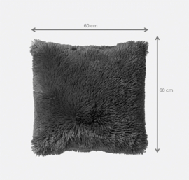 Fluffy - kussenhoes 60x60 cm - black