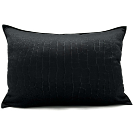 Esperanza Deseo ® kussen - zwart velvet croco ± 50x70cm