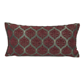 Bordeaux kussen - Honingraat brons patroon ± 30x60cm