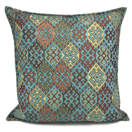 Esperanza Deseo ® vloer/lounge kussen - Inca - turquoise ± 70x70cm