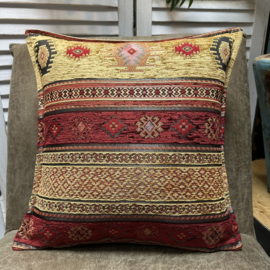Esperanza Deseo ® kussenhoes - Aztec - oker en rood ± 45x45cm