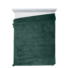 Plaid - donkergroen, emerald fleece, heerlijke zacht maat 200x220cm