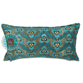 Esperanza Deseo ® kussen - Pansy flowers turquoise ± 30x60cm