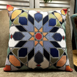 Kussenhoes gobelin - mozaïekpatroon - multi color - ± 45x45cm