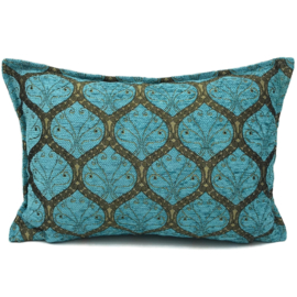 Esperanza Deseo ® kussen - Honingraat turquoise (goud patroon) ± 30x45cm (stofcode CTG)