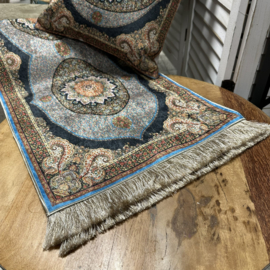 Tafelkleed, loper - Perzische print - donker blauw, multi color ± 40x150cm