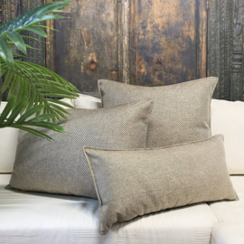 Esperanza Deseo ® kussen - Linnen meubelstof met grote lus - Brons met licht beige ± 60x60cm