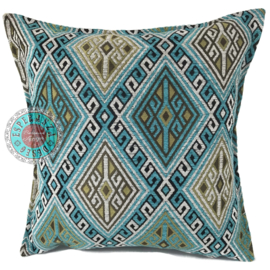 Esperanza Deseo ® kussen - Kelim turquoise ± 45x45cm