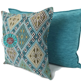 Esperanza Deseo ® kussen - Kelim turquoise ± 45x45cm