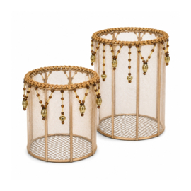 Set van twee decoratieve bakjes - Alleen geschikt voor led-waxine lampjes!