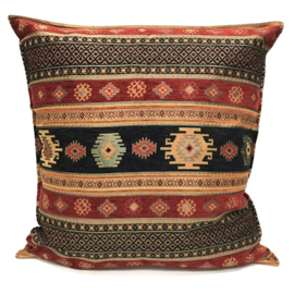 Esperanza Deseo ® vloer/lounge kussen - Aztec - Zwart en rood kussen ± 70x70cm