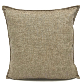 Esperanza Deseo ® kussen - Linnen meubelstof met fijne lus - Brons met licht beige ± 45x45cm