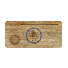 Mango houten - kaart-fotohouder - Spiritueel oog - sodaliet steentjes