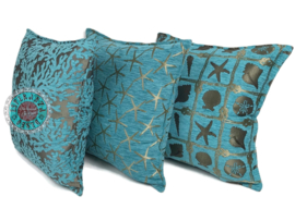 Esperanza Deseo ® kussen - Starfish - turquoise brons ± 45x45cm