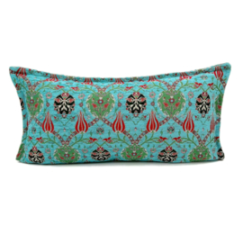 Esperanza Deseo ® kussen - Flowers, licht turquoise en groen ± 30x60cm