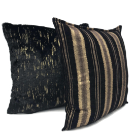 Esperanza Deseo ® kussen - Zwart met goud, Luxury stripe ± 45x45cm