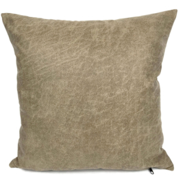 Leatherlook kussen in de kleur walnoot ± 45x45cm