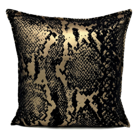 Esperanza Deseo ® kussen - Zwart met goud, Snake ± 45x45cm