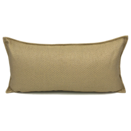 Esperanza Deseo ® kussen - Linnen meubelstof met grote lus - Taupe met okergeel ± 30x60cm