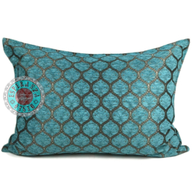 Esperanza Deseo ® vloer/lounge kussen - Honingraat turquoise met brons ± 70x100cm