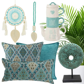 Bohemian - boho chique - Ibiza stijl met turquoise en goud kleuren ♥