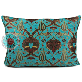 Esperanza Deseo ® kussen - Flowers - turquoise ± 50x70cm (stofcode CTB)