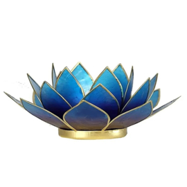 Lotus sfeerlicht violet-blauw goudrand 13,5 cm
