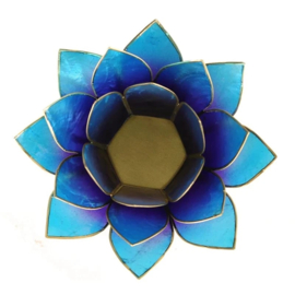 Lotus sfeerlicht violet-blauw goudrand 13,5 cm