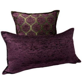 Esperanza Deseo ® kussen - Aubergine, plum paars effen ± 30x60cm