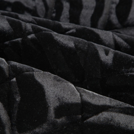 Bedsprei - zwart fluweel met dierenprint 220x240cm
