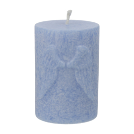 Votiefkaars met reliëf Engelenvleugels stearine blauw