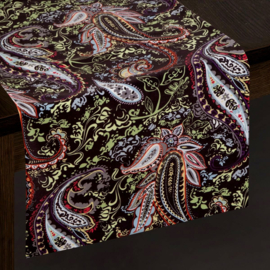 Tafelloper paisley zwart 35x180cm