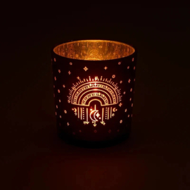 Sfeerlicht maan en sterrenhemel – metallic mint – 7,3 × 8 cm