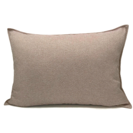 Esperanza Deseo ® kussen - Linnen meubelstof met grote lus - Taupe met zacht roze ± 50x70cm