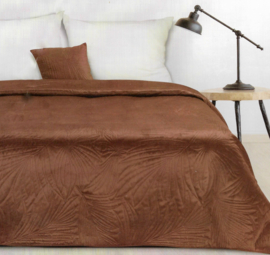 Bedsprei - rood bruin fluweel 220x240cm