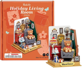 DIY Huisje Holiday Living Room, Robotime, DS028, 7x7x9cm