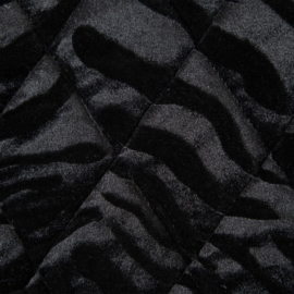 Bedsprei - zwart fluweel met dierenprint 230x260cm